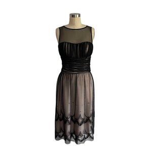 JS Boutique Nude Illusion Sheer Tulle Dress - 6